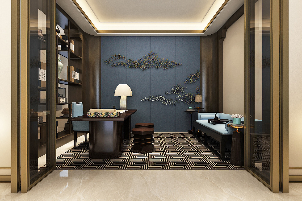 深圳保利山水城新中式风格装修案例效果图欣赏