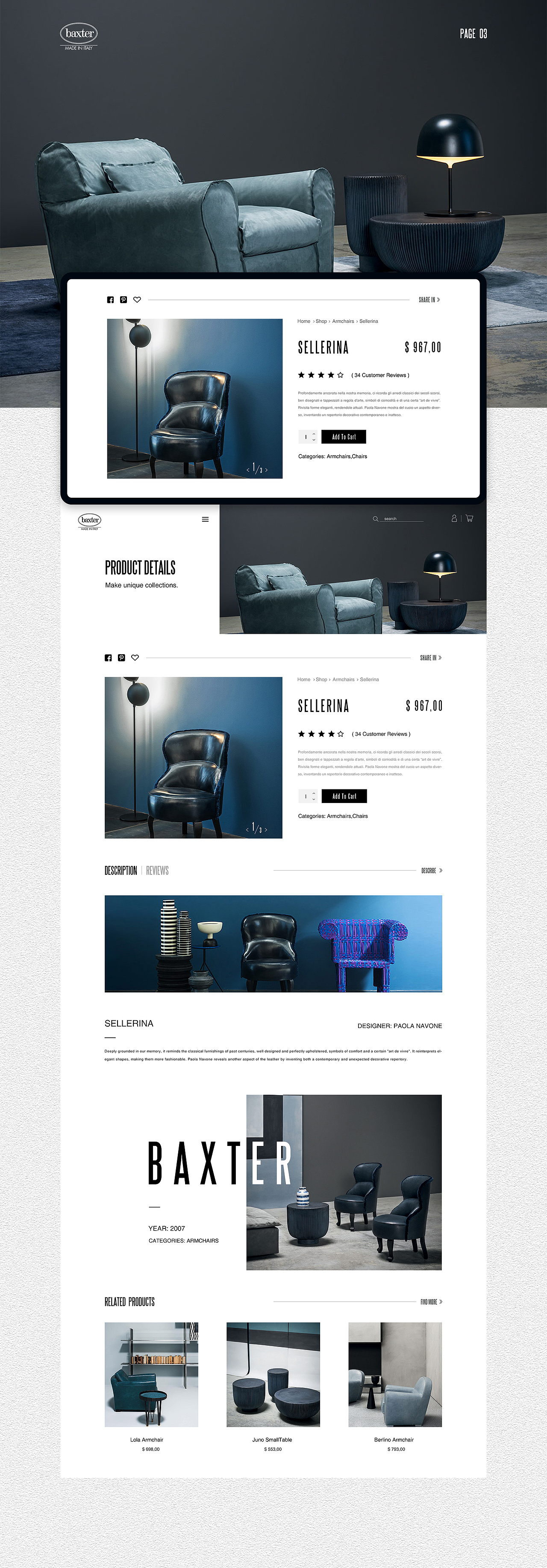 Baxter家具商城设计（图ZMTU2OTI5MzIw） - 企业官网 - 站酷设计师包包包子啊原创素材 - 站酷ZCOOL