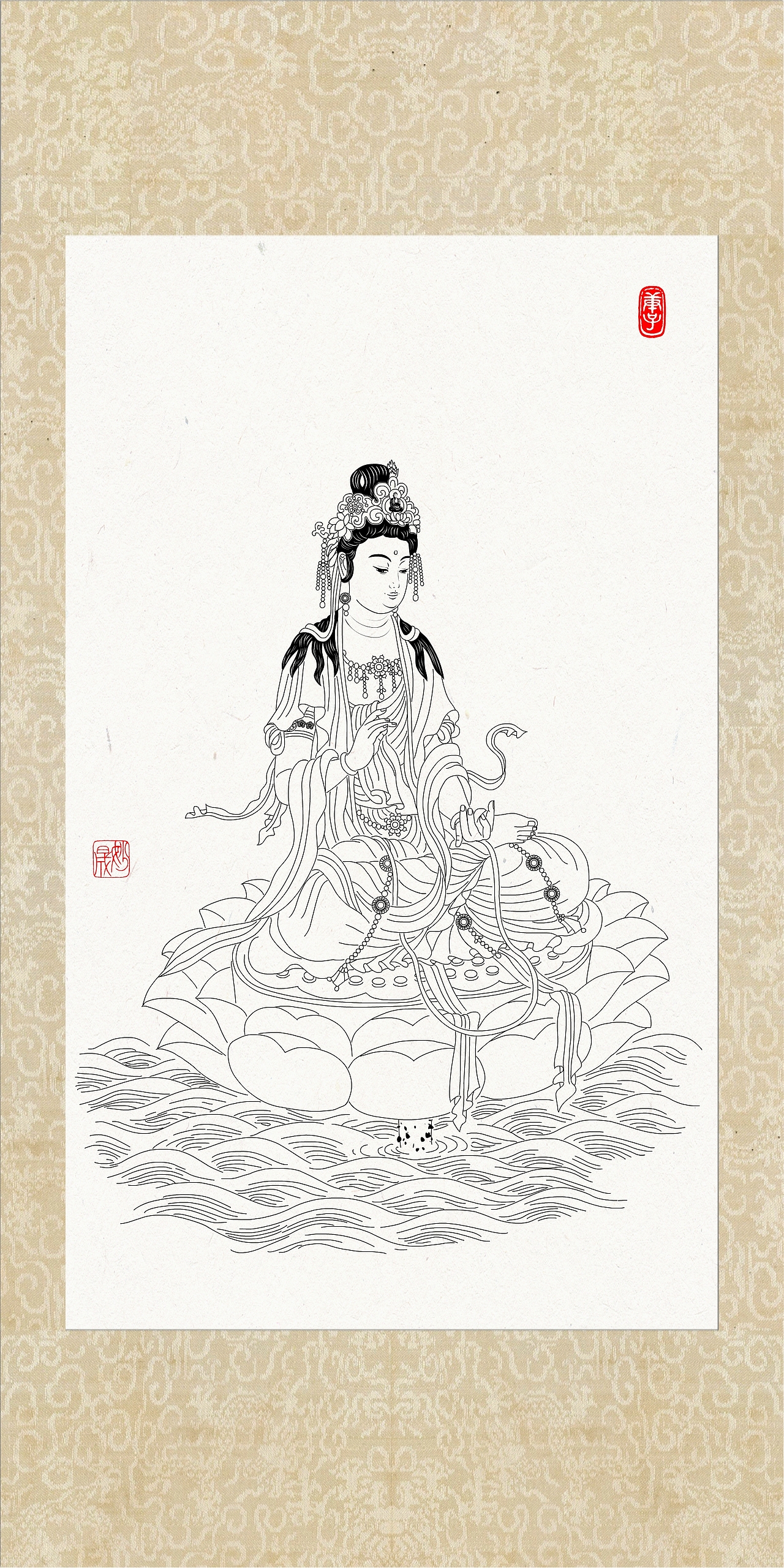 观音画像（图ZMTk5NzQ0NzYw） - 绘画 - 站酷设计师yjs20200220原创素材 - 站酷ZCOOL