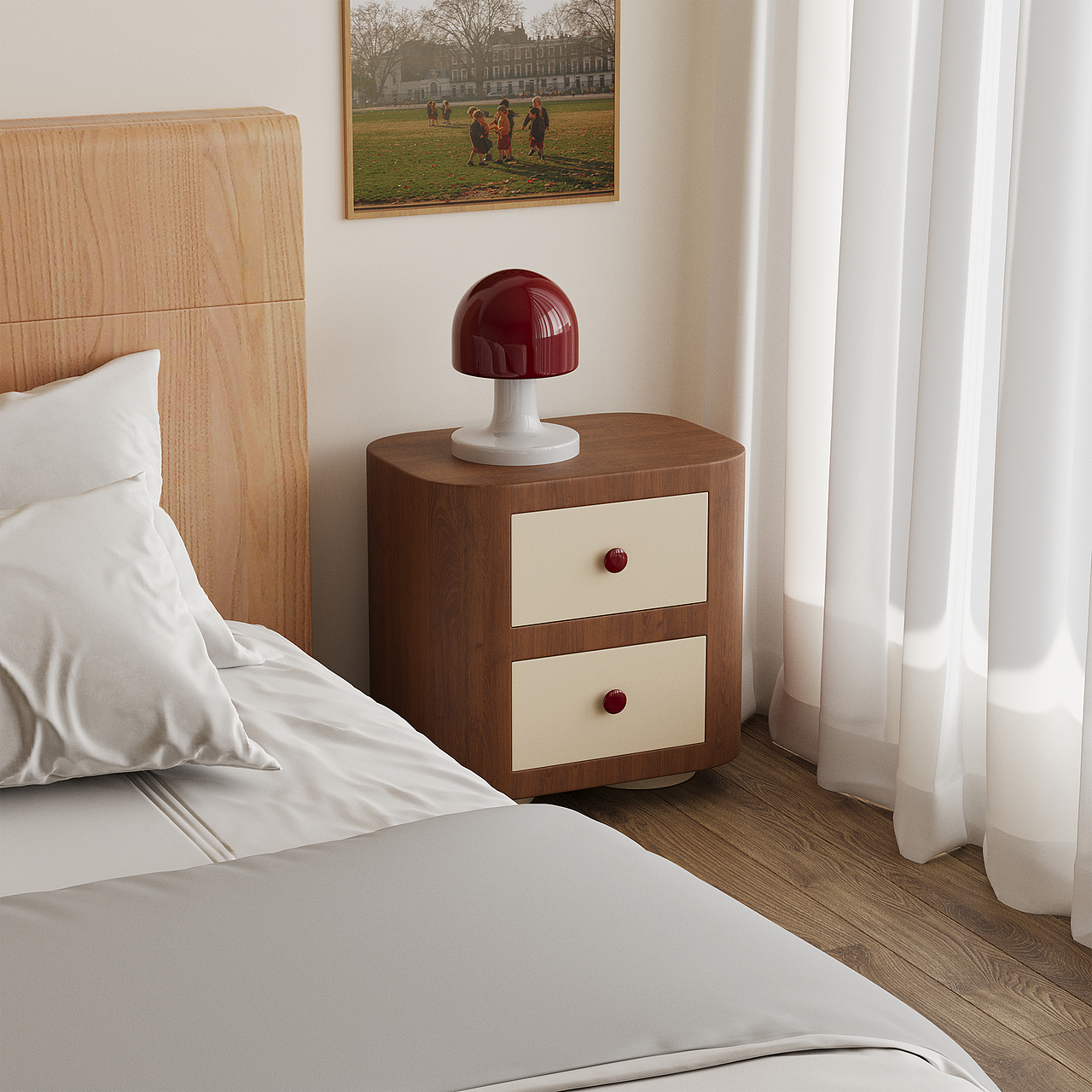 匹诺曹双层床头柜