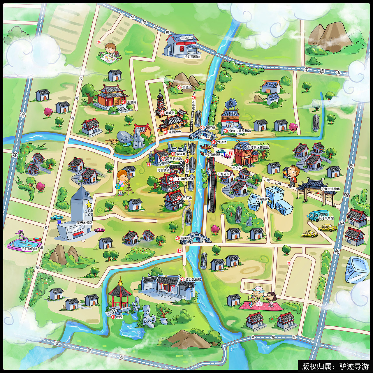 昆山市-千灯古镇（这张图是进公司画的第一张图，不是太满意，时间问题就过了）