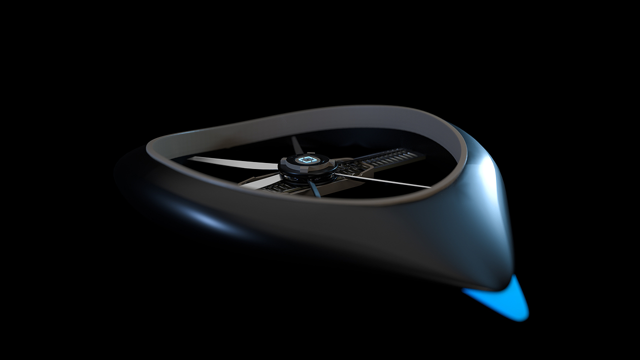 单螺旋无人机
流线外型 能量来自于中间的未知能量源