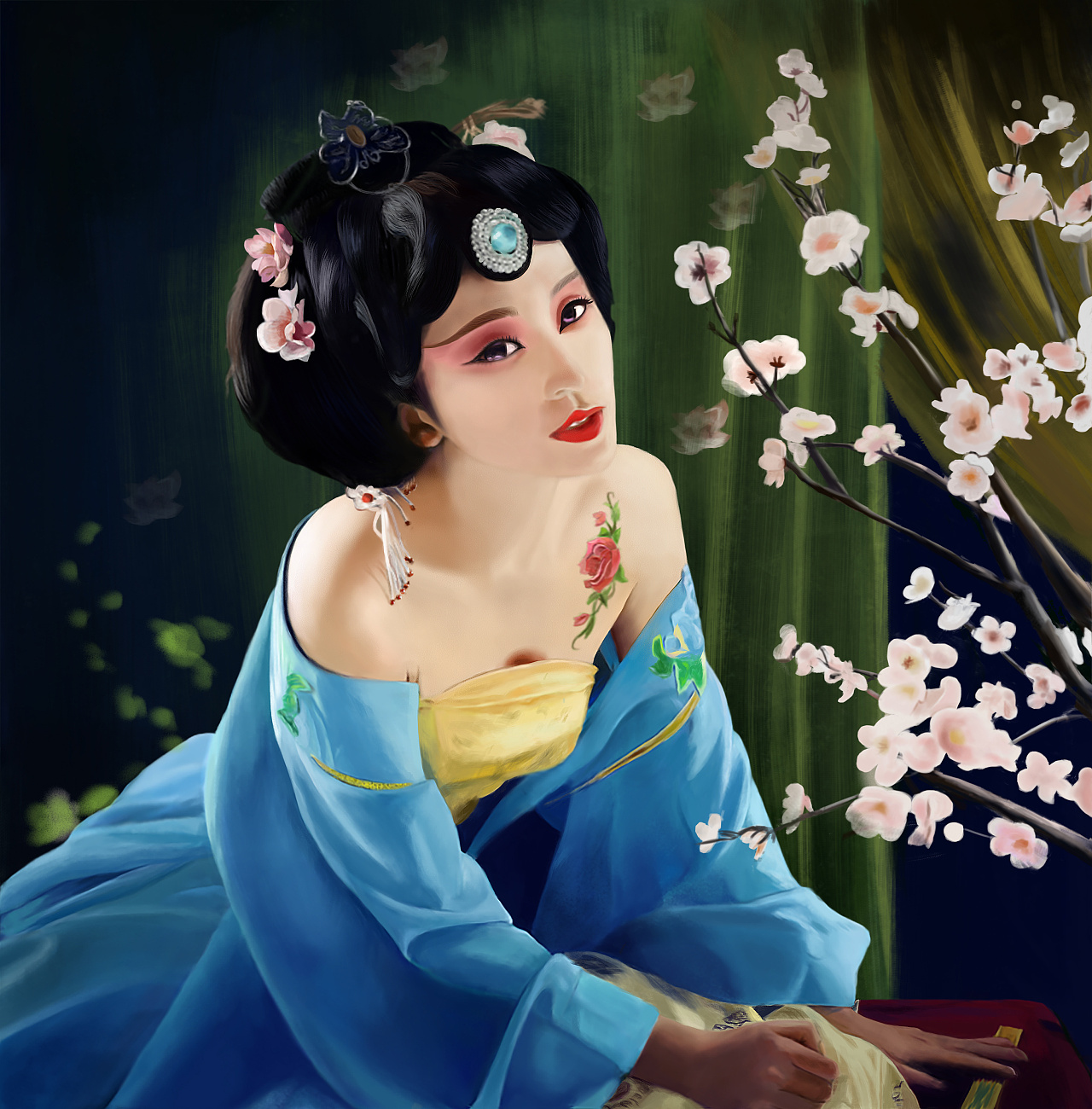 古风美女插画|插画|创作习作|奥特曼biubiujiu - 原创作品 - 站酷