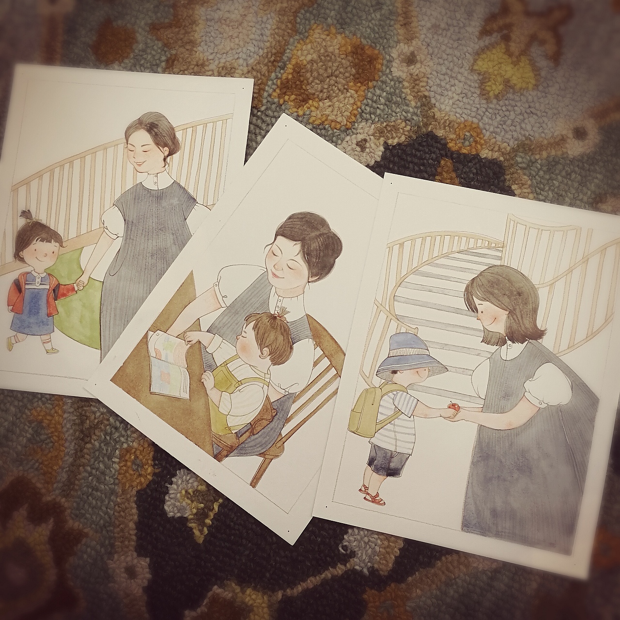 手绘人物水彩插画（图ZMjEzMzcyMTMy） - 儿童插画 - 站酷设计师冯三小姐姐原创素材 - 站酷ZCOOL