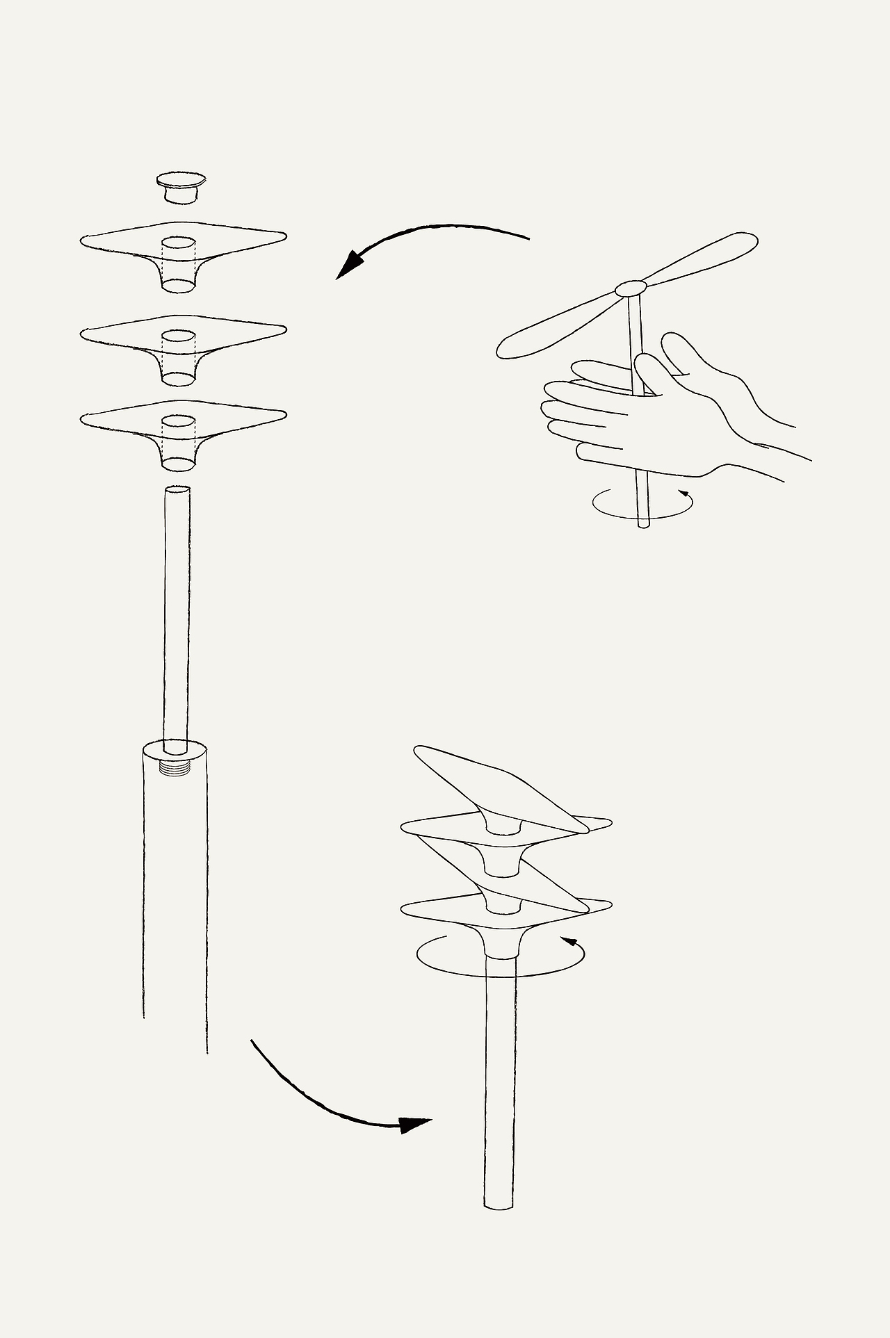 童年的竹蜻蜓,一片接一片飞旋而来,变成了这个衣帽架。螺旋的叶片,加上铝合金的金属质感,感觉上现代感十足。加上可旋转的挂钩设计,使用起来也很方便