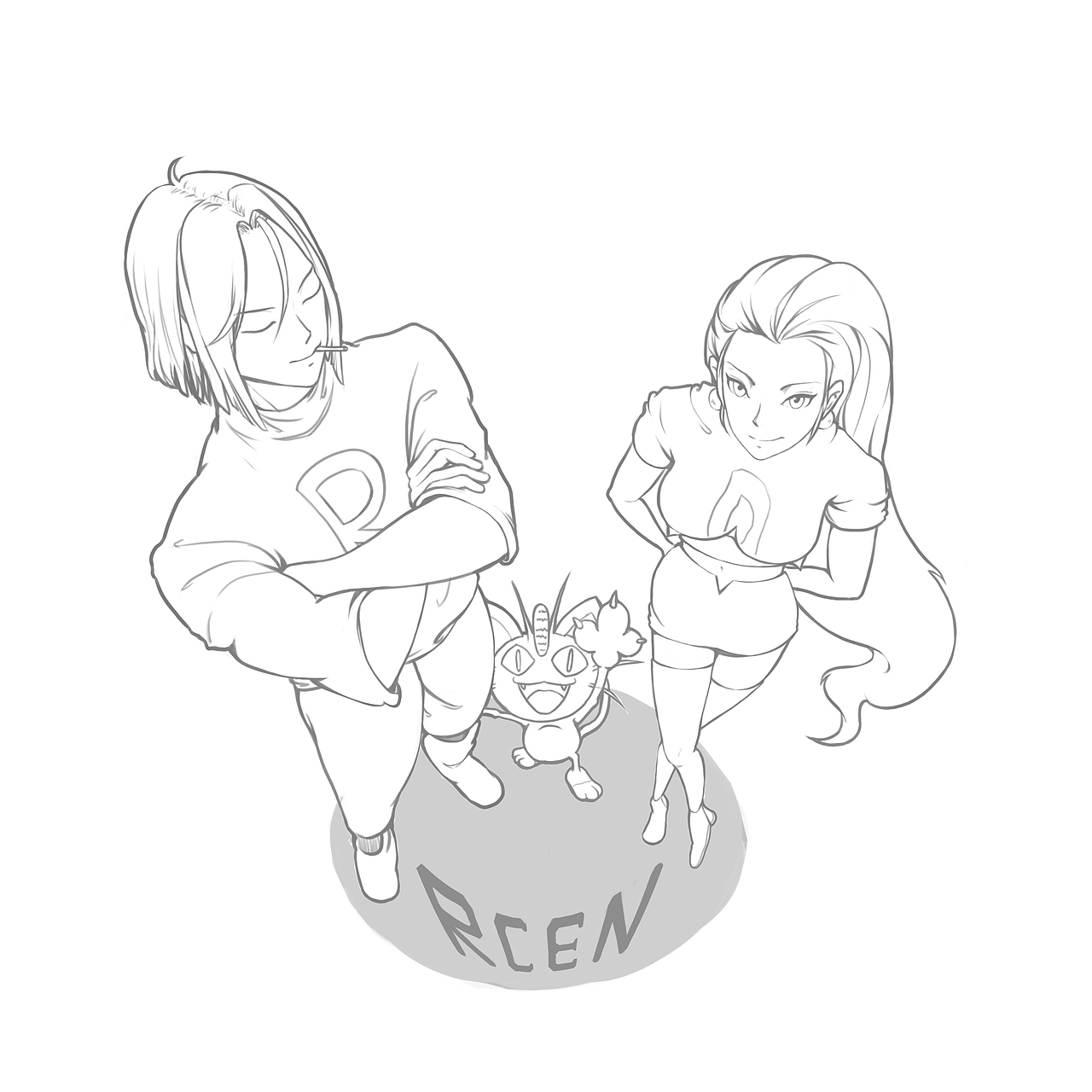 火箭队线稿（图ZMTk0NTgyODUy） - 创作习作 - 站酷设计师耳彻原创素材 - 站酷ZCOOL