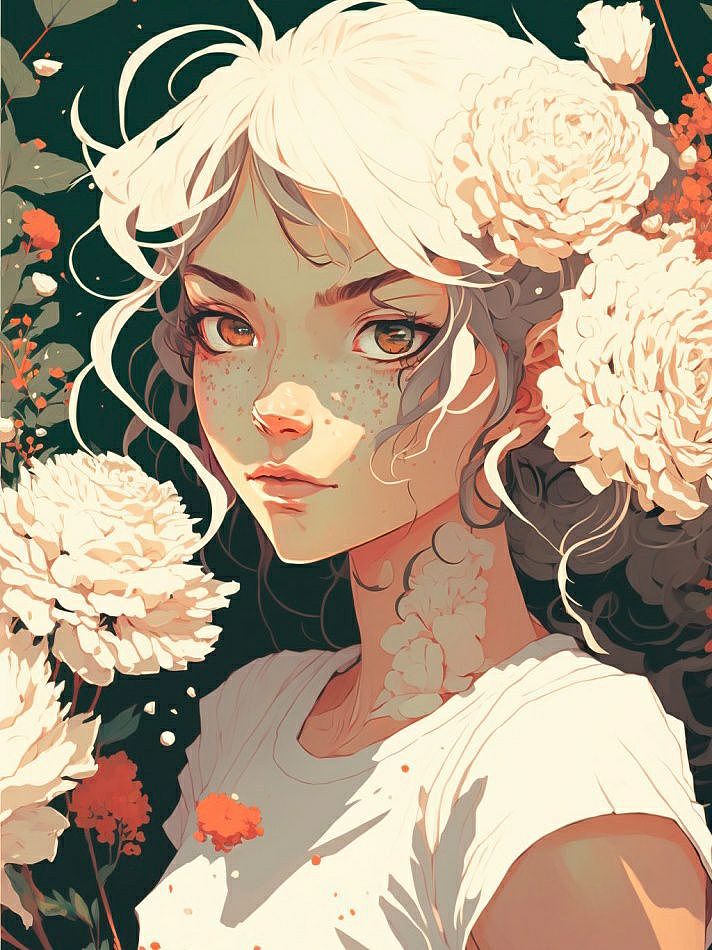 数字艺术《白玫瑰女士》