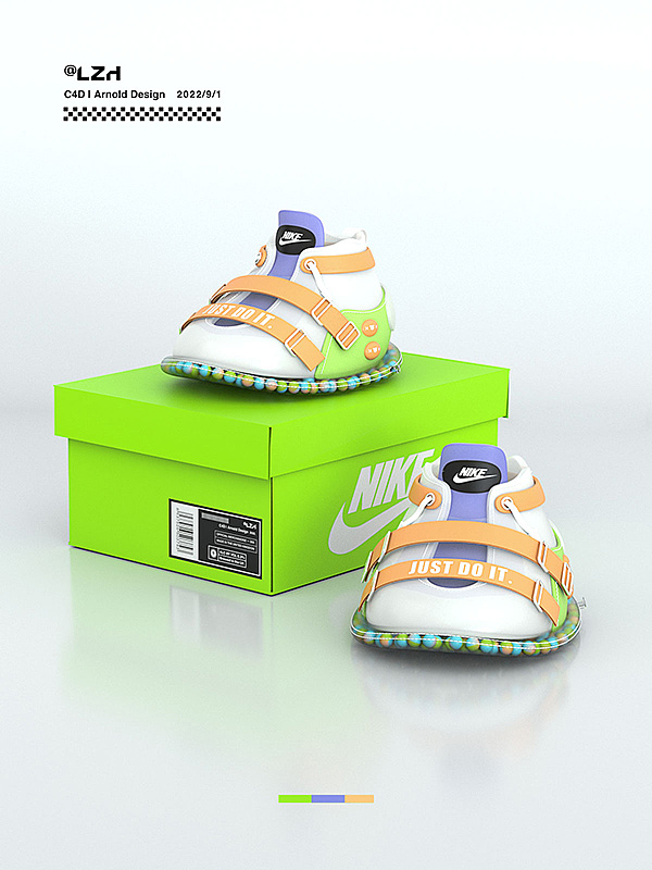 C4D产品建模 |阿诺德渲染 | 潮玩虚拟鞋