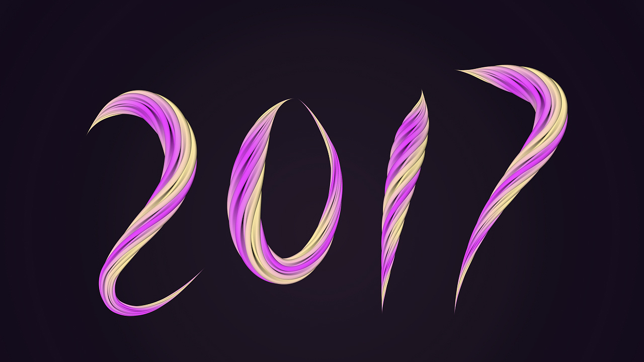 C4D制作创意2017文字特效