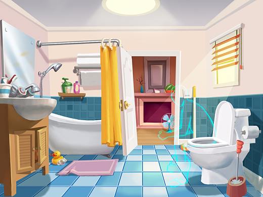 q版原画场景-卫生间