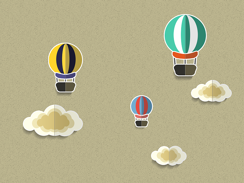 萌萌哒的纸片风格插画