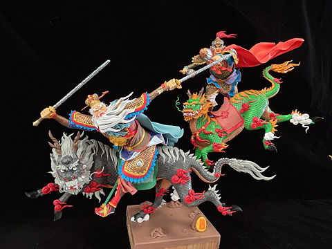 康健面塑作品《黄天化大战闻太师》