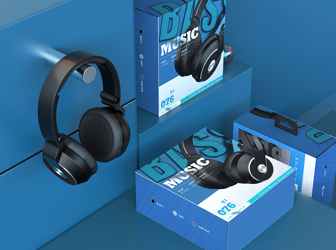 信拓-3C数码品类高端黑色系列头戴耳机包装（图ZMjA1OTI4MDk2） - 包装 - 站酷设计师信拓设计原创素材 - 站酷ZCOOL