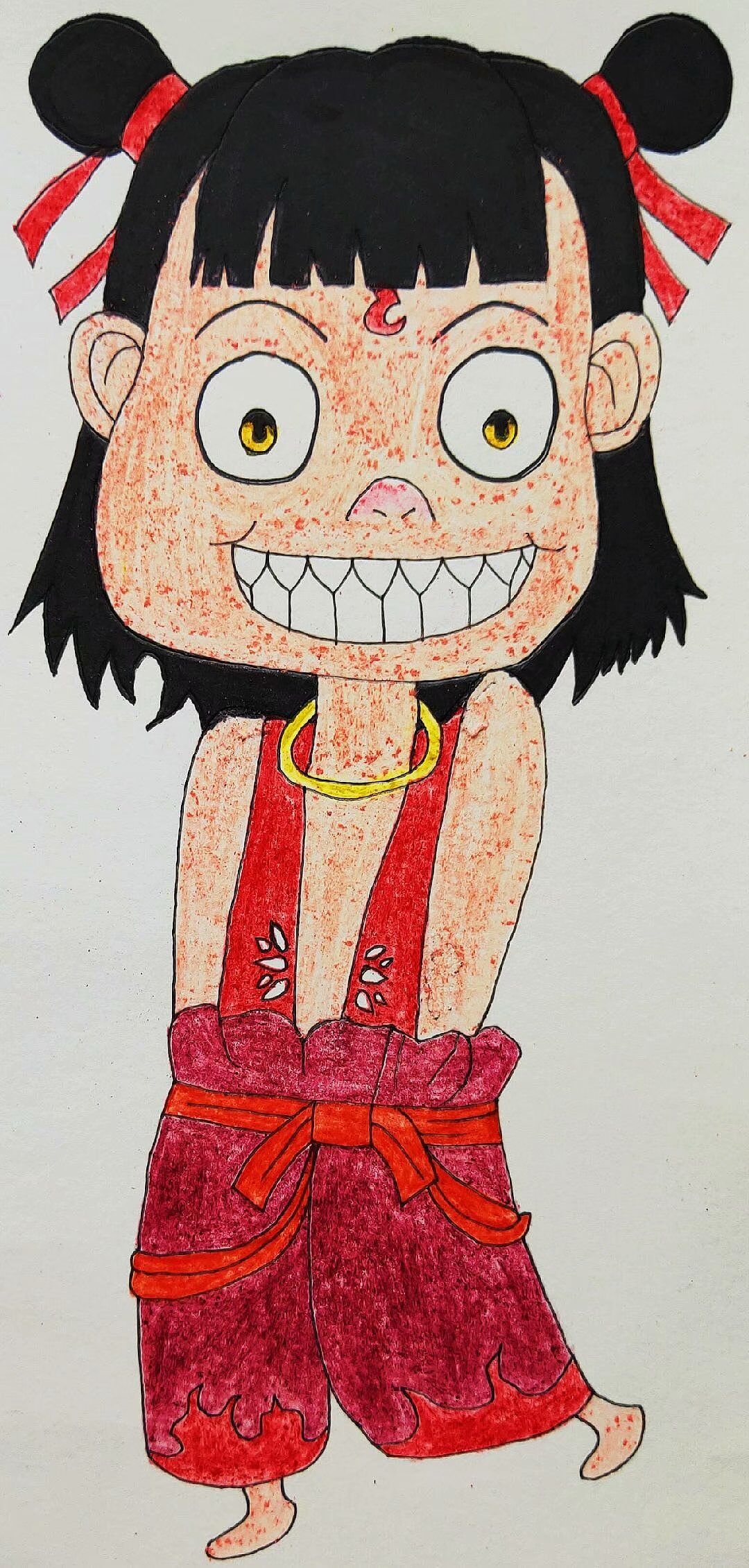 小丸子、哪吒插画