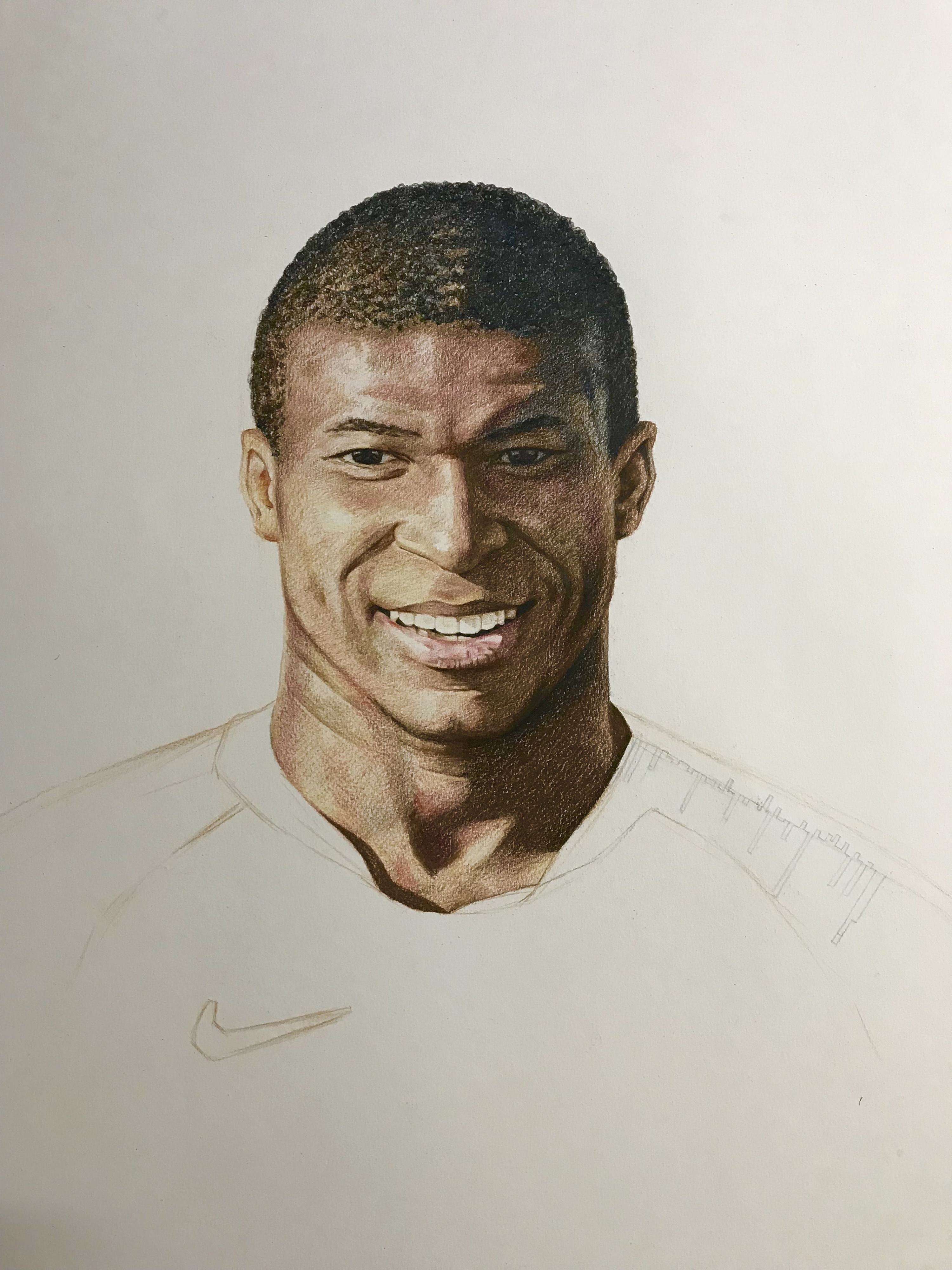 彩铅人物系列-法国球星 姆巴佩