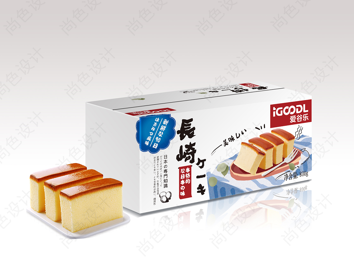 爱谷乐长崎蛋糕面包包装
