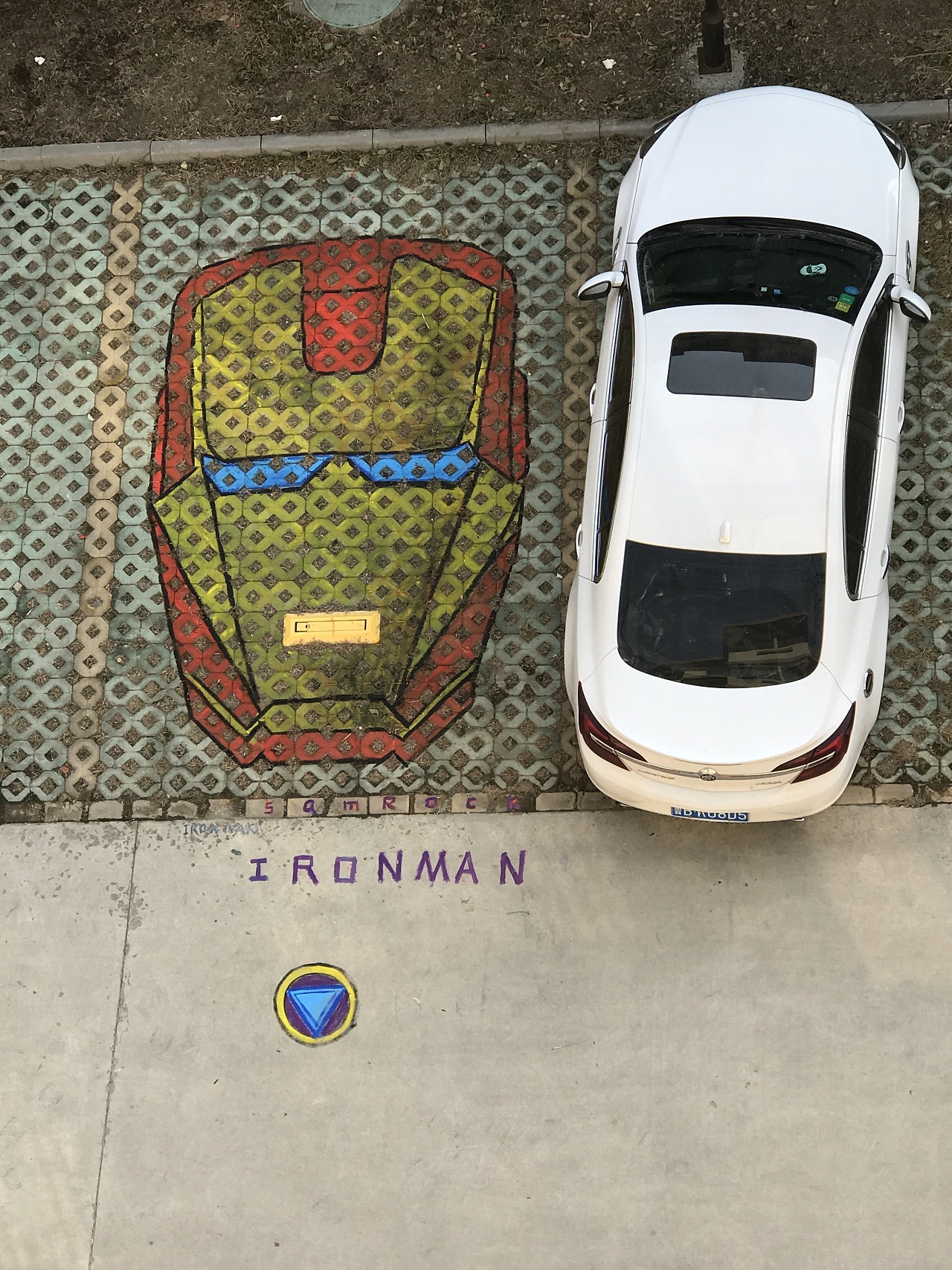 手绘停车位 漫威英雄 钢铁侠