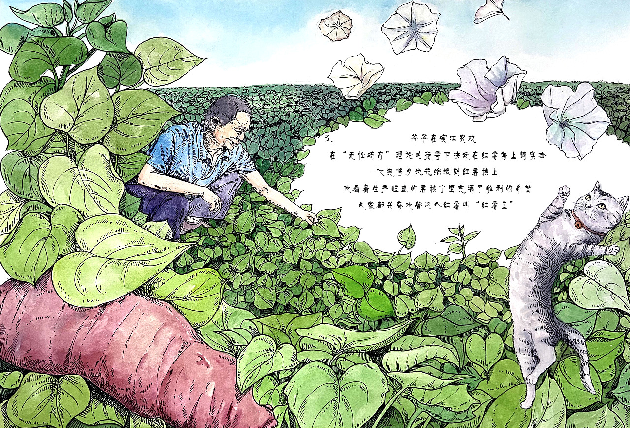 《袁花花與袁爺爺》——與袁花花一起緬懷袁隆平先生（圖ZMzAyMDM2ODQ4） - 繪本 - 站酷設(shè)計(jì)師CGnature原創(chuàng)素材 - 站酷ZCOOL
