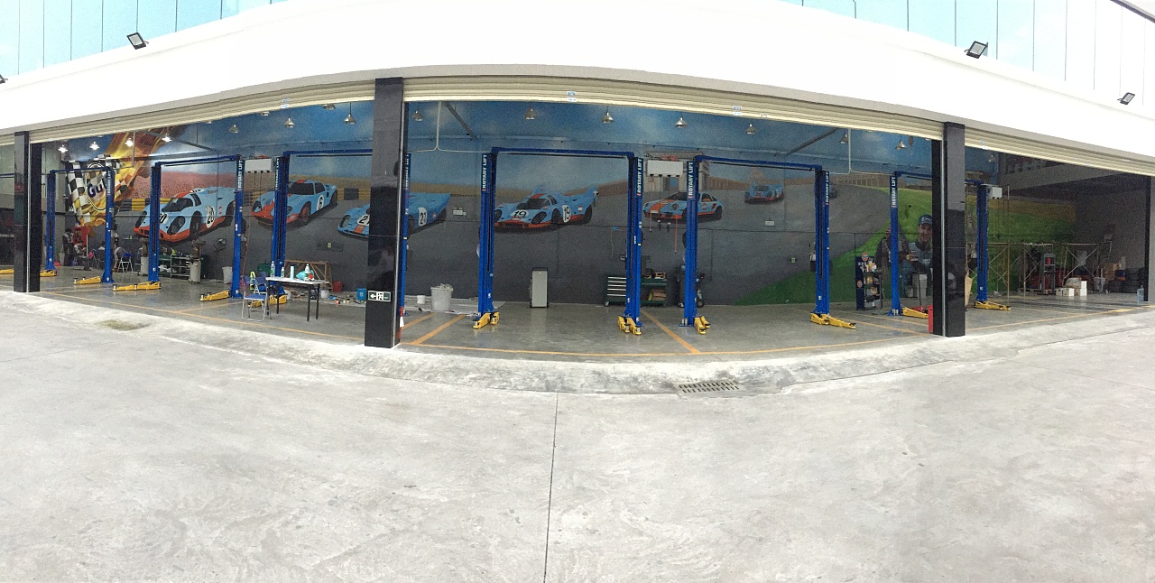 gulf海湾机油保时捷墙绘