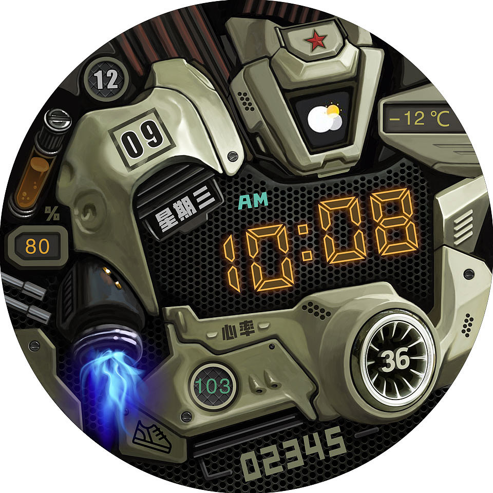 暗绿机甲登录华为官方表盘市场啦