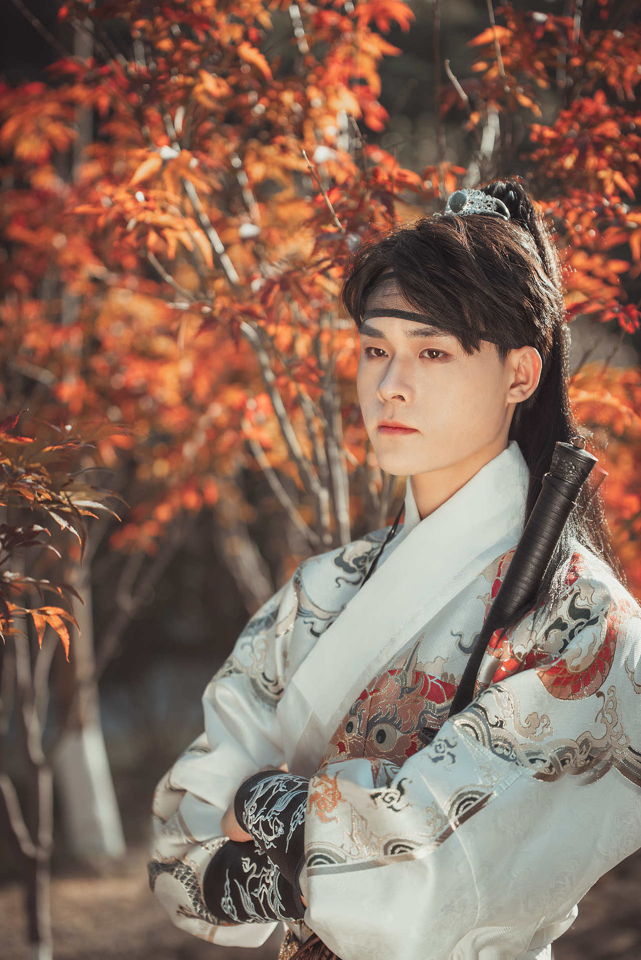 枫叶下的汉服人像一组