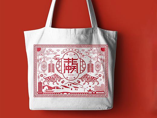 牛气冲天剪纸帆布袋