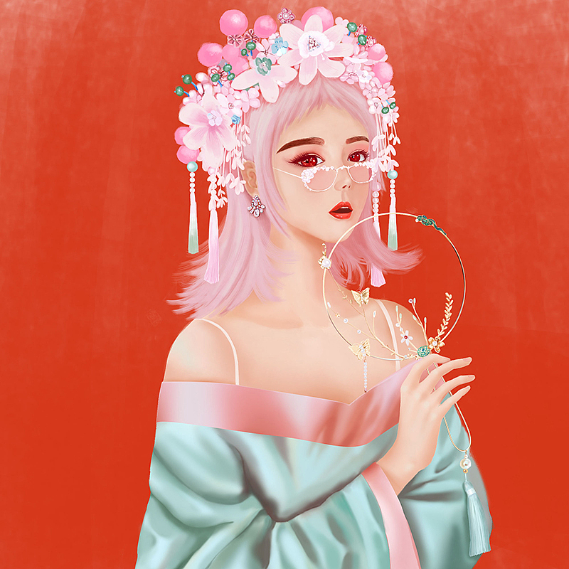 国潮新娘临摹练习