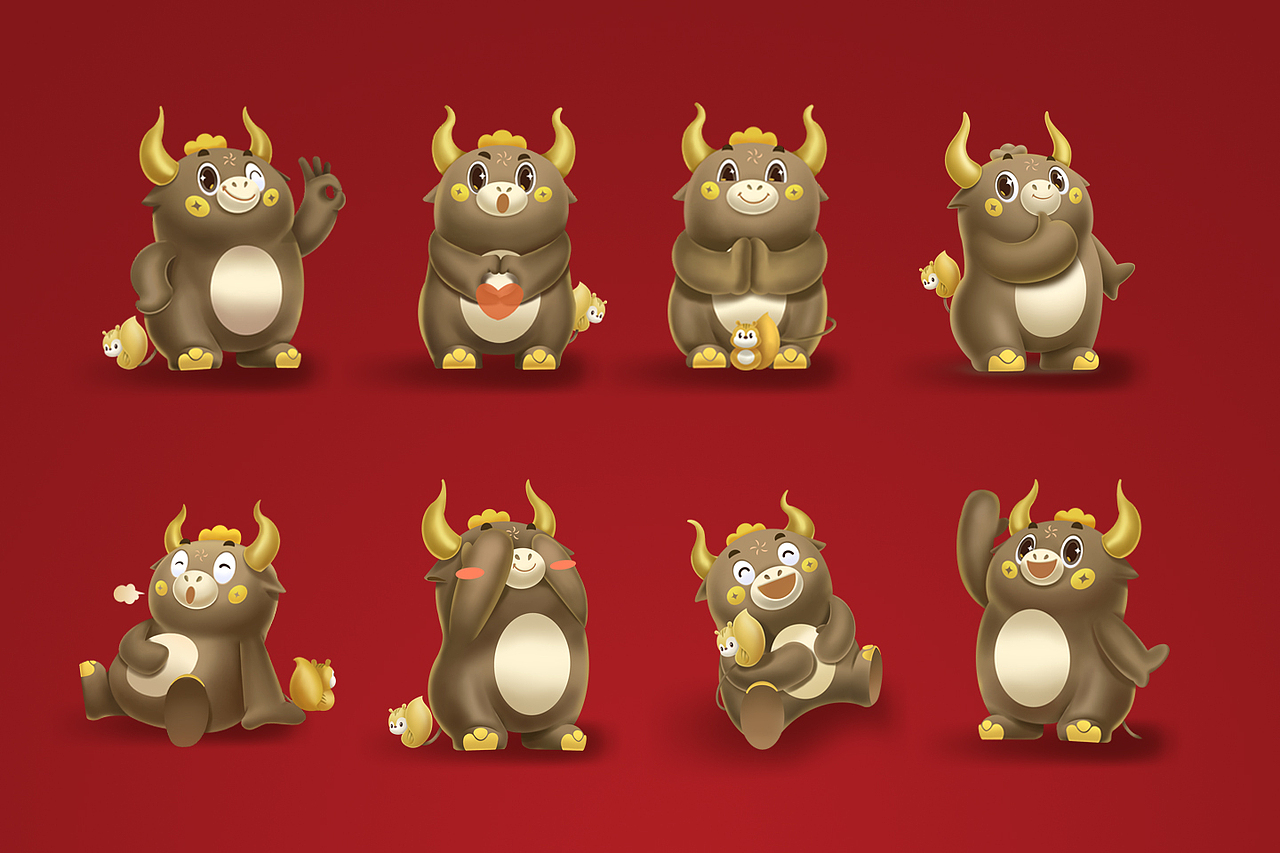 金牛贺岁盲盒(全套8只———八方来财)