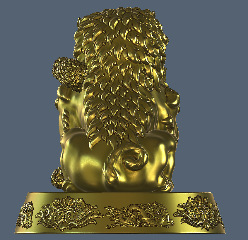 狮子3d模型图雕塑图玉石雕狮子生产3d图stl格式