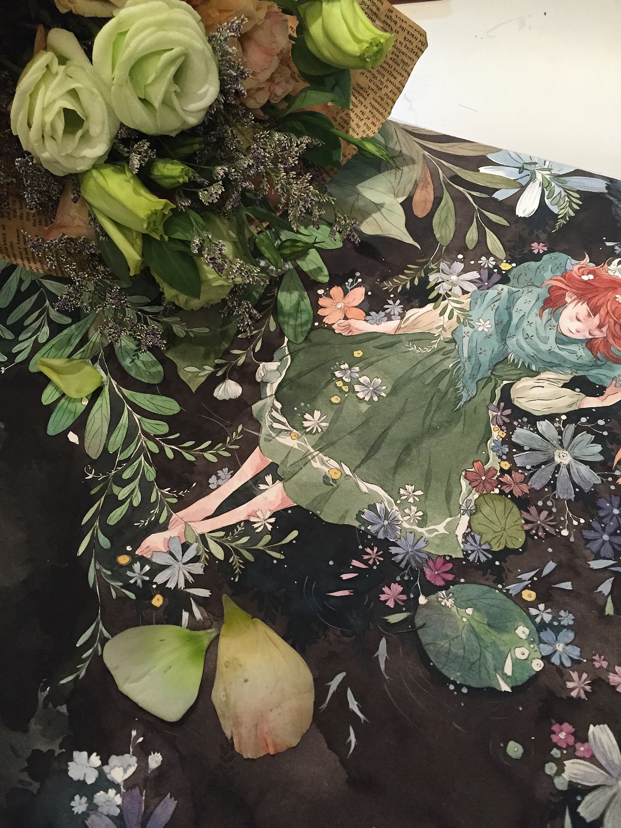 水彩画集《梦游纪》封面图和绘画过程（图ZNDIzNjM5MzY=） - 商业插画 - 站酷设计师正牌梦游兔原创素材 - 站酷ZCOOL