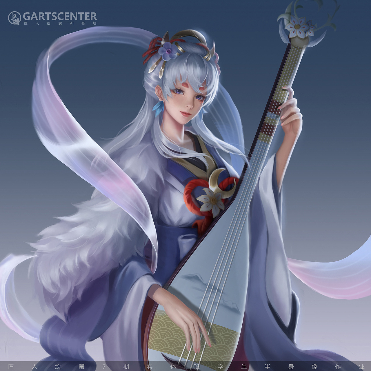 阴阳师中紧那罗的青鹭雅音皮肤