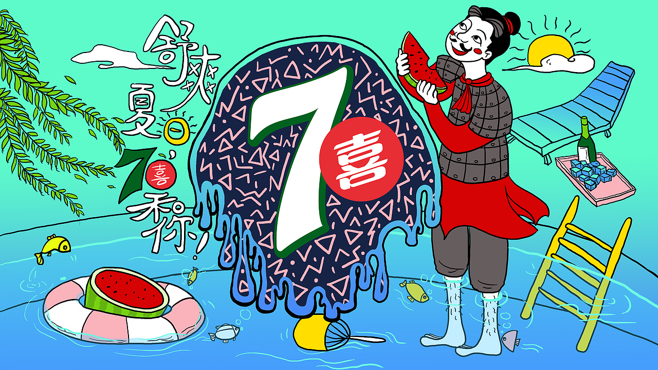 7喜饮料瓶身设计（图ZODQ5MzM0NTY=） - 包装 - 站酷设计师张大染原创素材 - 站酷ZCOOL