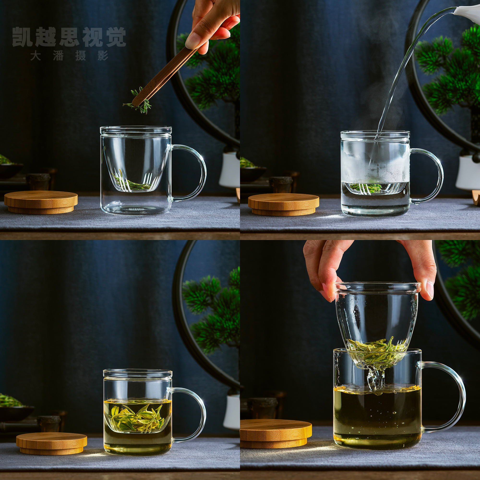 双层玻璃小茶杯50ml真空透明功夫茶具防烫品茗杯家用6只装-阿里巴巴