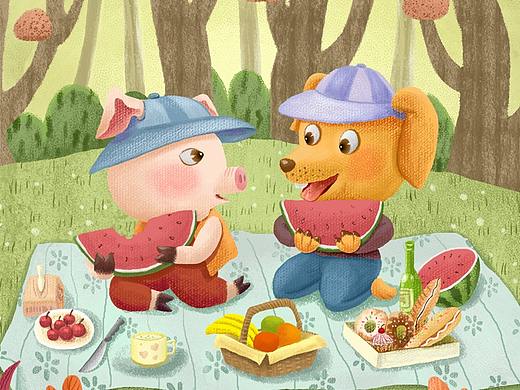 扁平风动物插画练习