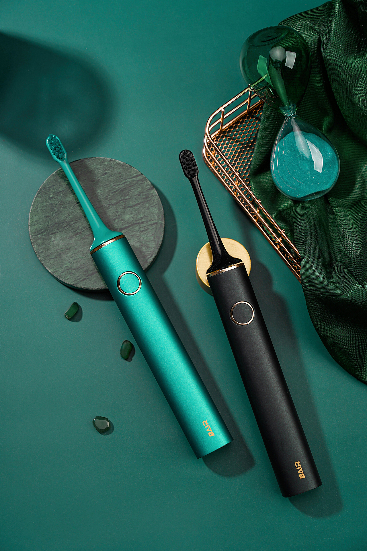 电商摄影电动牙刷绿色黑色拜尔