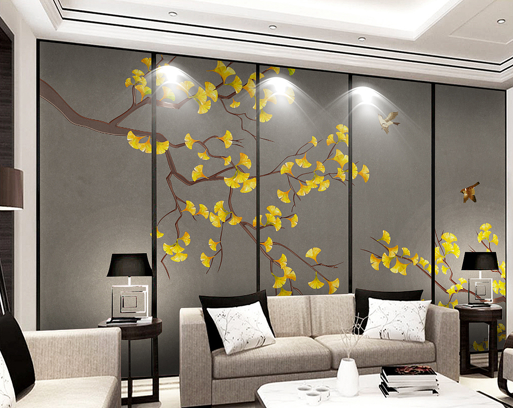 欧式客厅软包电视背景墙效果图 – 设计本装修效果图