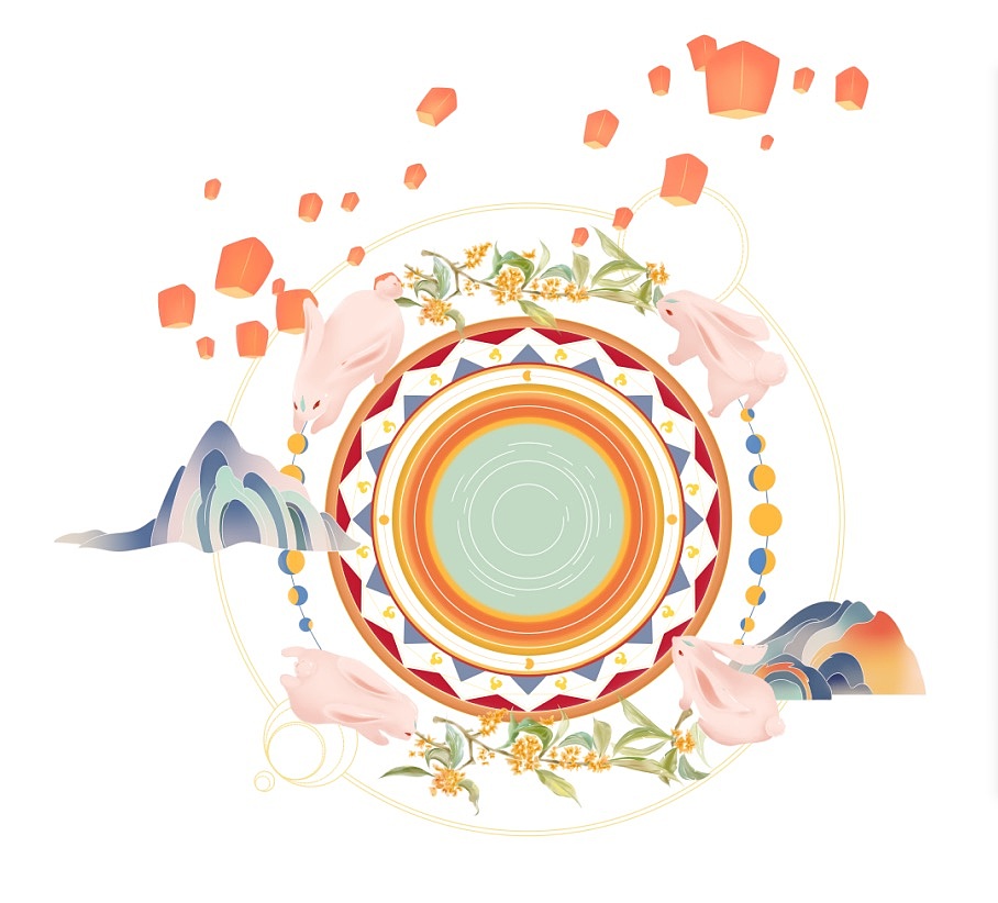 玉兔奔月（图ZMjQxMzc1ODQ0） - 创作习作 - 站酷设计师秃秃今天秃头了吗原创素材 - 站酷ZCOOL