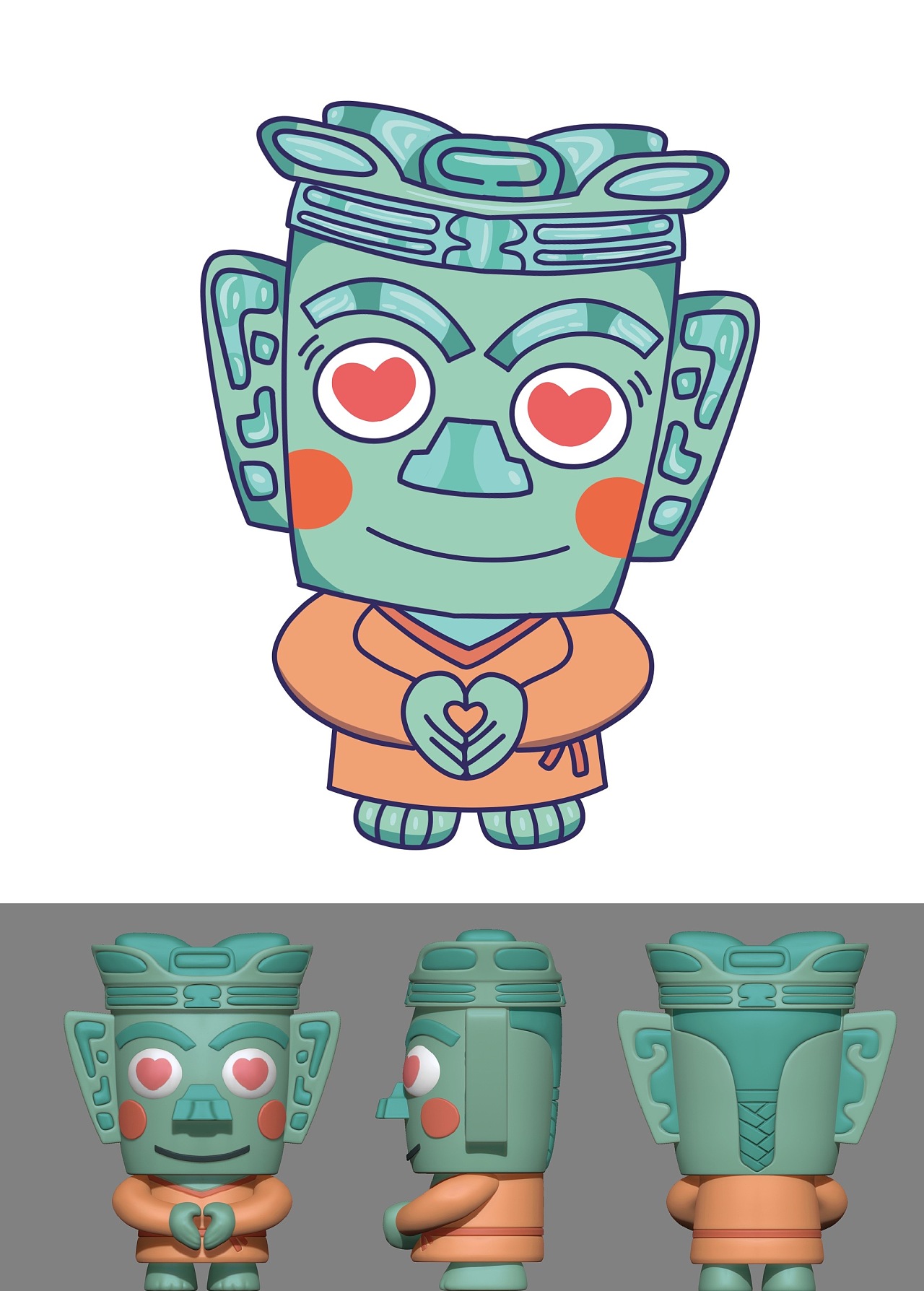 三星堆公仔|插画|商业插画|美朵花吉 - 原创作品 - 站酷 (zcool)