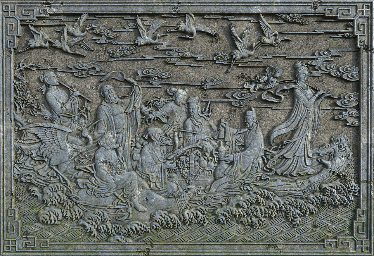 浮雕  八仙过海