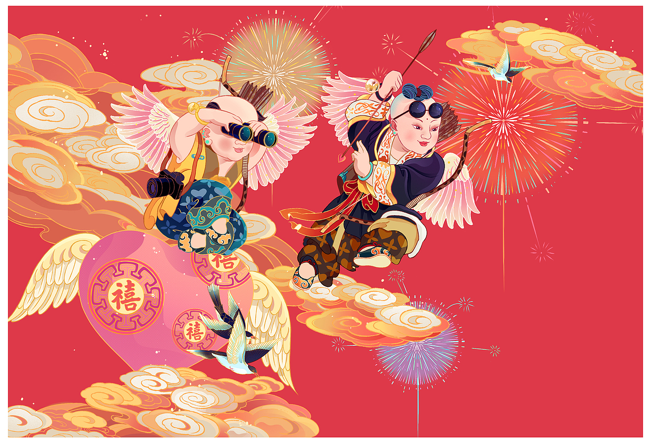 华为稻香村插画