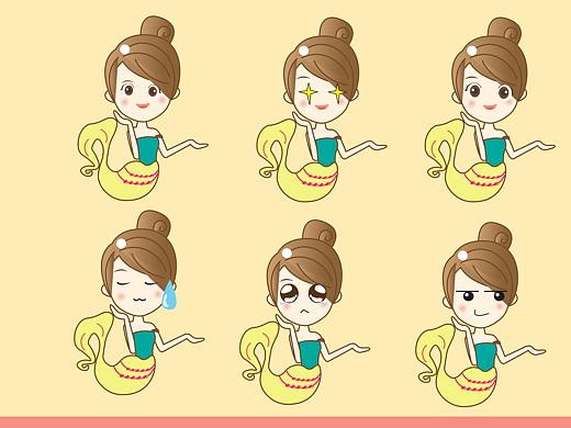 珠海渔女Q版人物设计（个人主页-ZMjQ1NzY5NjQ=） - IP形象 - 站酷设计师Junely君原创素材 - 站酷ZCOOL