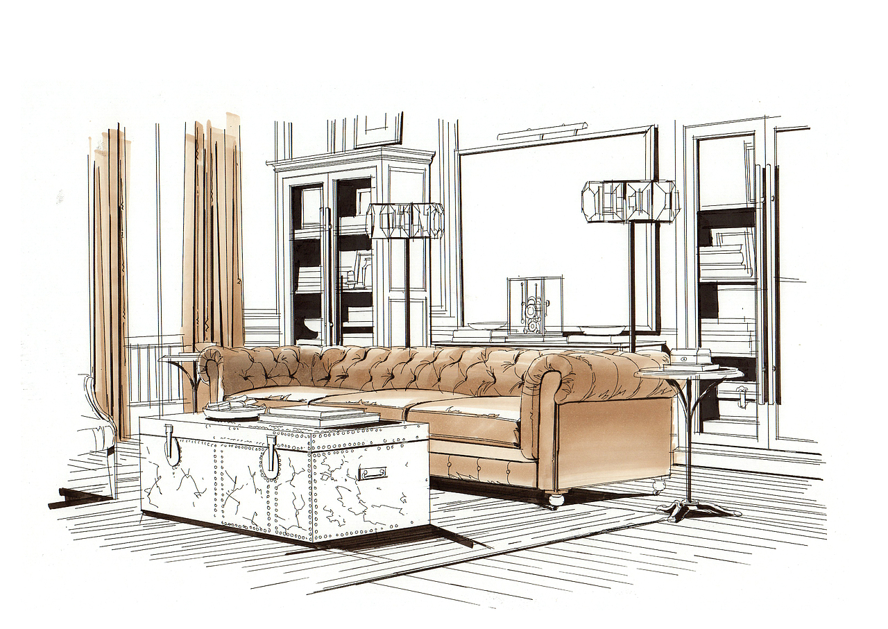 室内手绘空间步骤图上色欣赏（五）