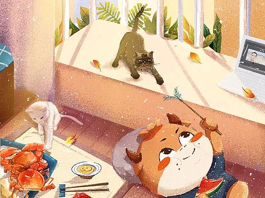 二十四節(jié)氣-立秋（個人主頁-ZMzgzMTI4MDQ=） - 商業(yè)插畫 - 站酷設計師西小貝jjw95原創(chuàng)素材 - 站酷ZCOOL