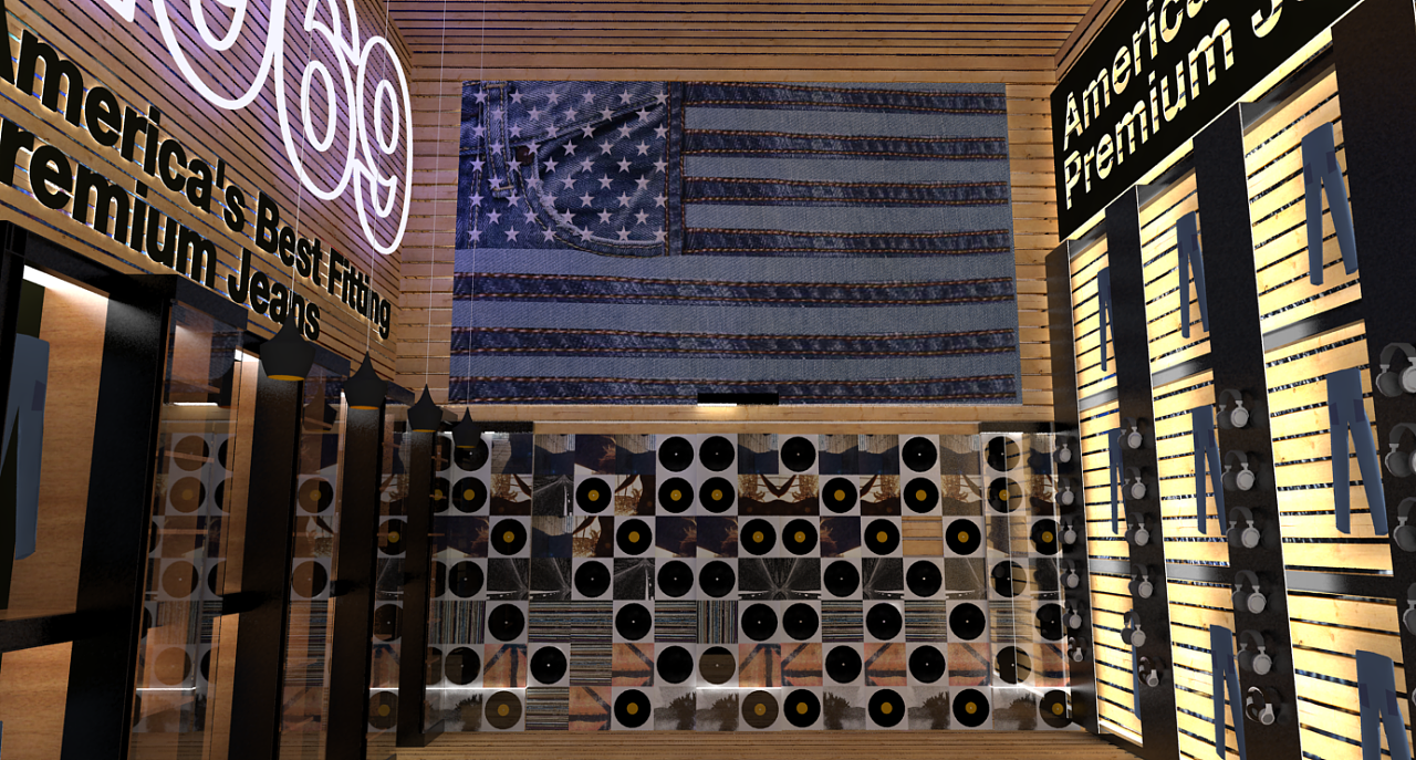 gap1969 pop-up store cube display