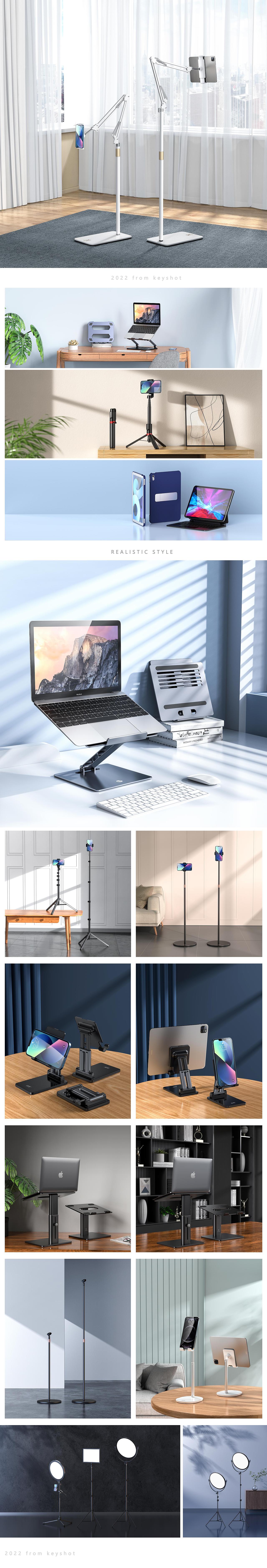 《产品渲染》21.4-22.3年度总结-特斯拉&支架&补光灯（图ZMjk1ODY0NjI4） - 产品 - 站酷设计师明决原创素材 - 站酷ZCOOL