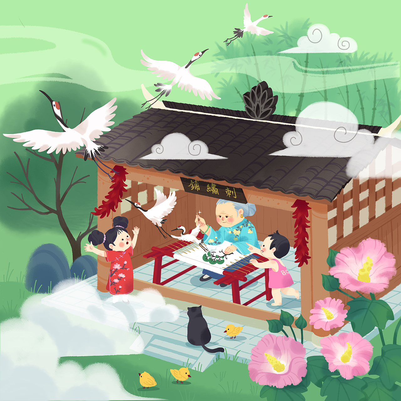 湘绣——民俗插画创造