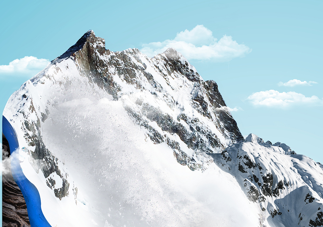立体切面滑雪场景合成