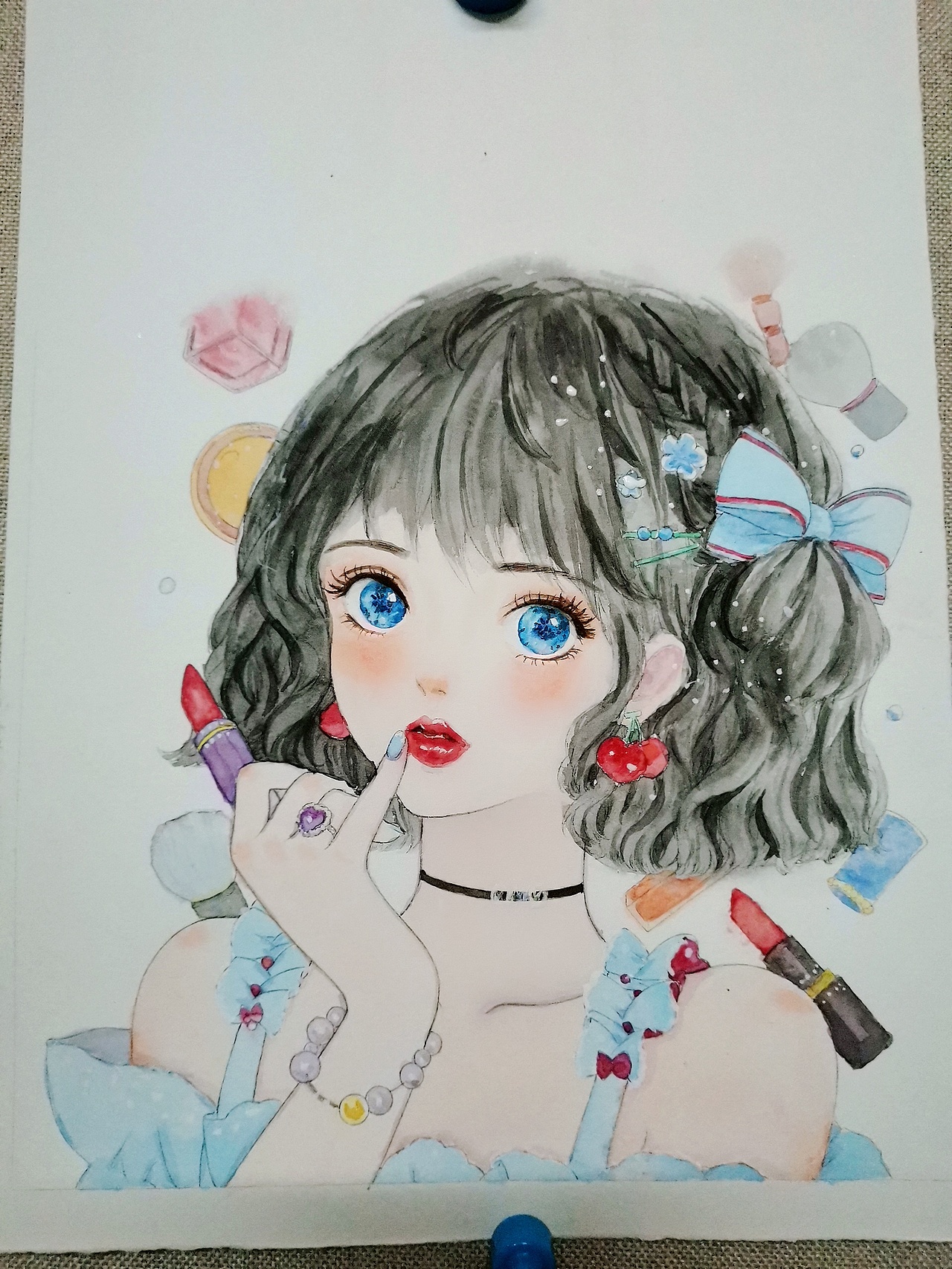 水彩…卡漫美少女.