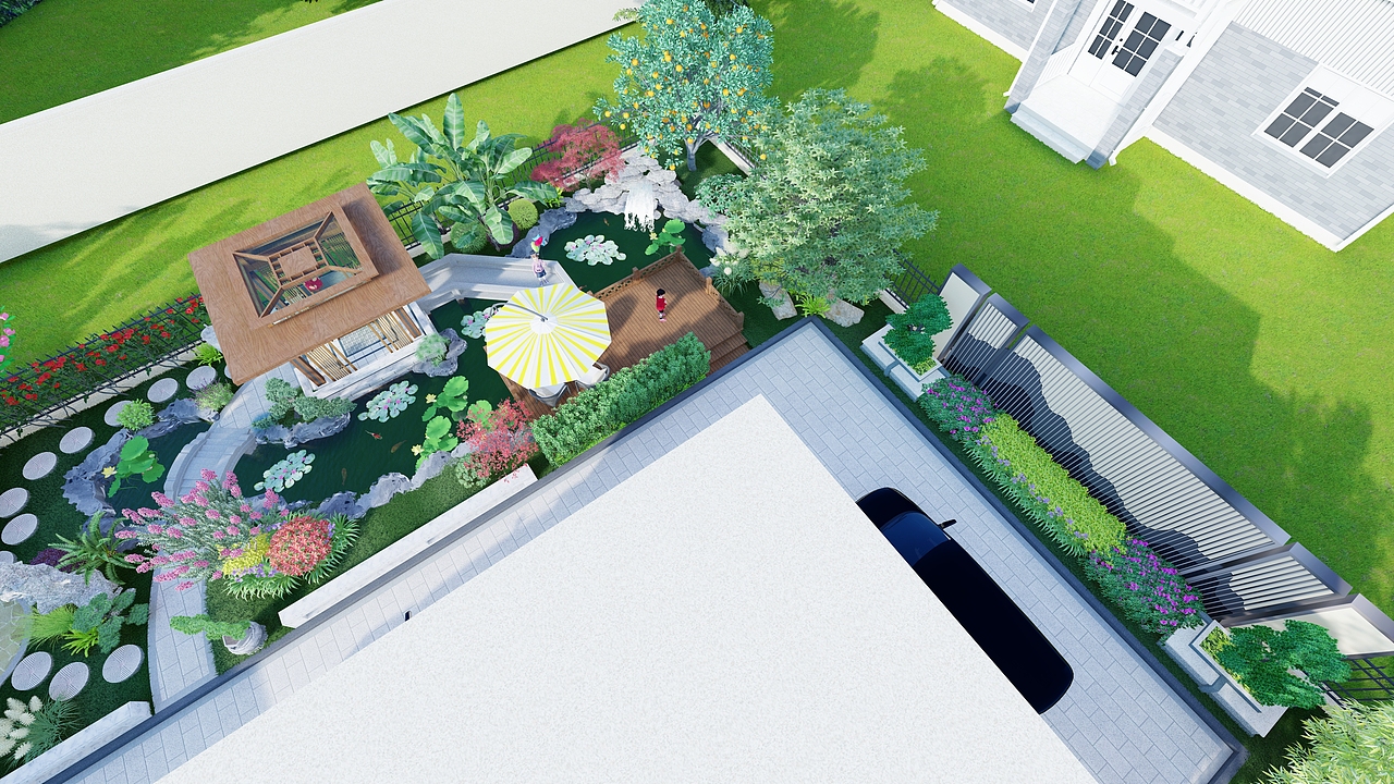 乡村别墅庭院景观设计分享（图ZMzYwNzc3NTgw） - 景观设计 - 站酷设计师度势营造景观设计原创素材 - 站酷ZCOOL