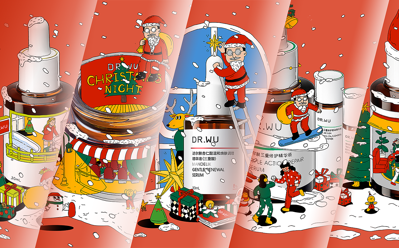 DR.WU品牌-天猫圣诞节插画（图ZMzM0MDQ4OTYw） - 商业插画 - 站酷设计师Rinaaaa原创素材 - 站酷ZCOOL